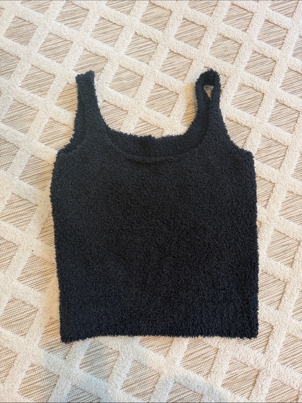 SKIMS Black Fuzzy Tank